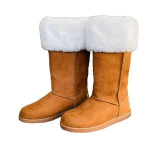 New Juicy Couture Y2K Style Cognac Katy Plush Sherpa Boot